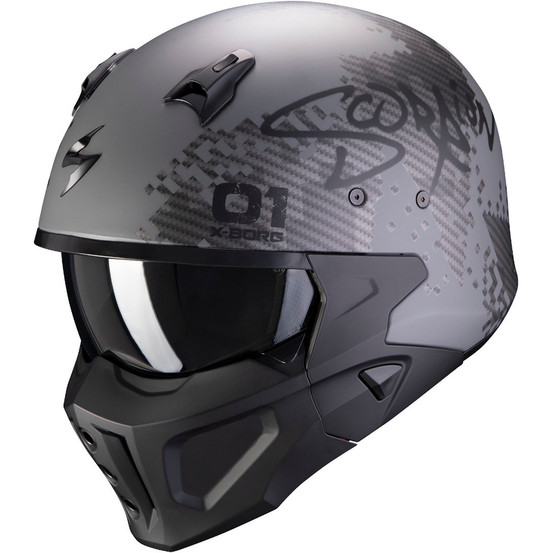 Kaciga Scorpion COVERT-X Xborg srebrno-crna