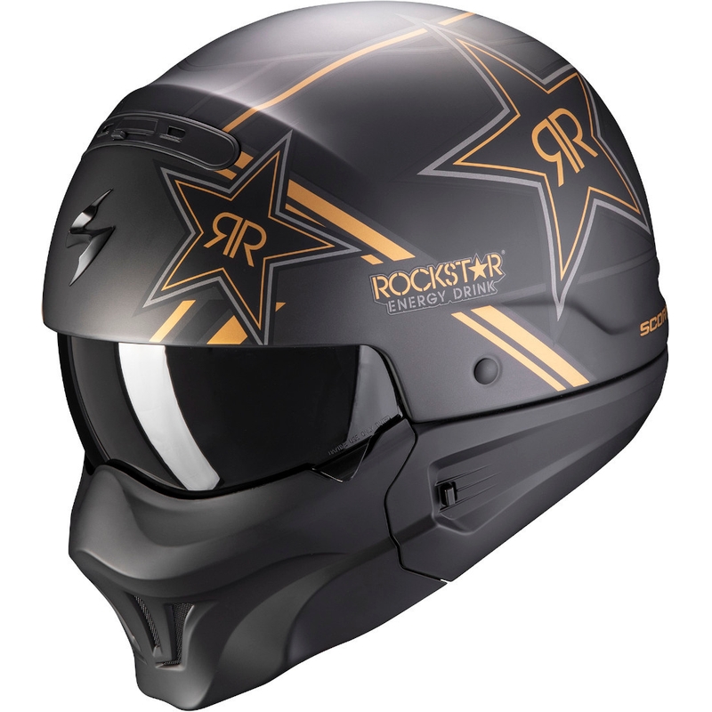 Otvorena kaciga Scorpion EXO-COMBAT EVO Rockstar crno-zlatna