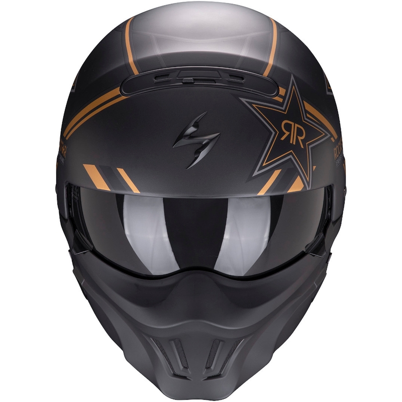 Otvorena kaciga Scorpion EXO-COMBAT EVO Rockstar crno-zlatna