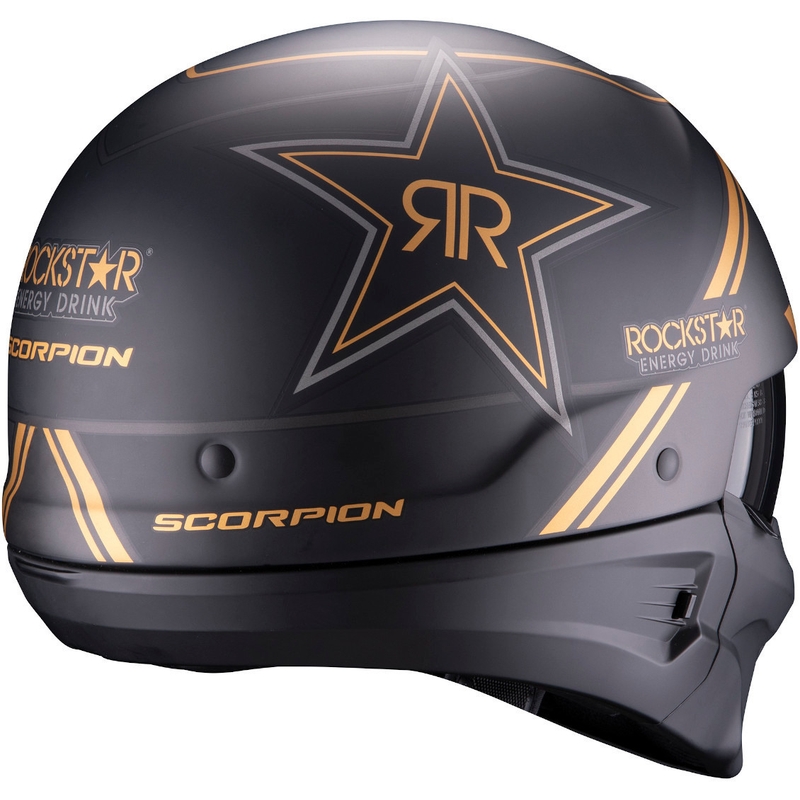Otvorena kaciga Scorpion EXO-COMBAT EVO Rockstar crno-zlatna