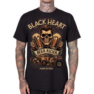Majica kratkih rukava Black Heart Beer Rider crna