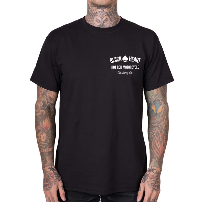 Black Heart Hot Rod motociklistička majica kratkih rukava crna