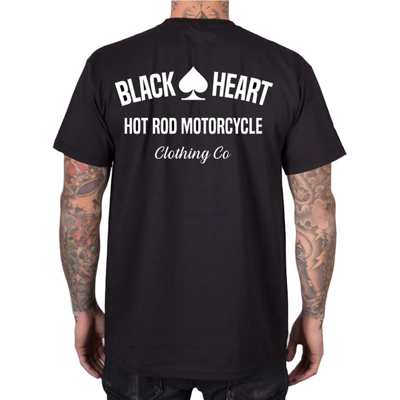 Black Heart Hot Rod motociklistička majica kratkih rukava crna