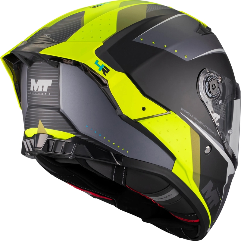 Integralna motociklistička kaciga MT Thunder 4 R SV Wind Tunnel B3 crno-siva-fluo žuta