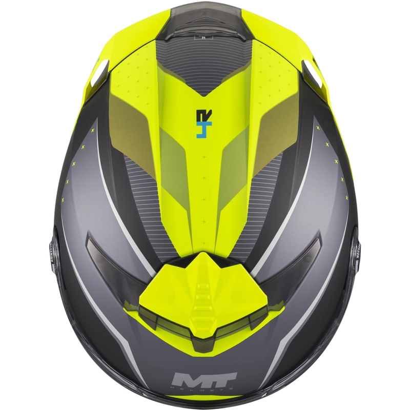Integralna motociklistička kaciga MT Thunder 4 R SV Wind Tunnel B3 crno-siva-fluo žuta