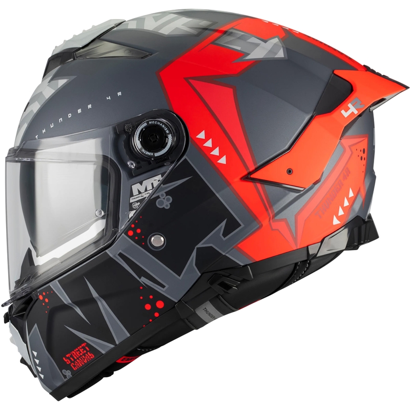 Integralna motociklistička kaciga MT Thunder 4 R SV Canvas C5 crno-sivo-crvena