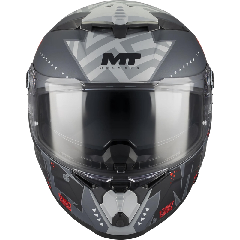 Integralna motociklistička kaciga MT Thunder 4 R SV Canvas C5 crno-sivo-crvena