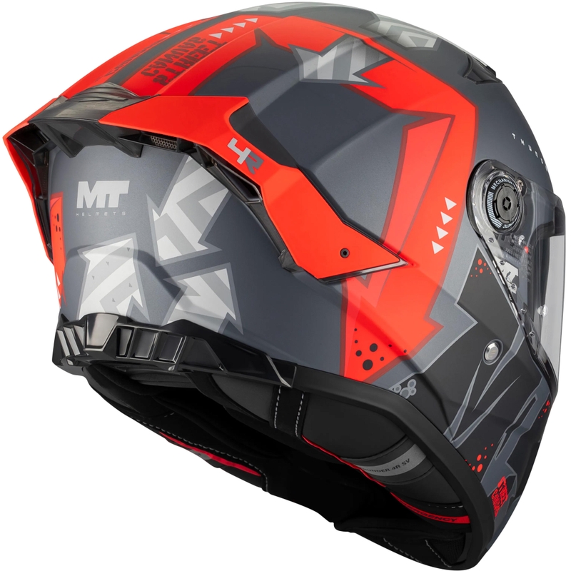Integralna motociklistička kaciga MT Thunder 4 R SV Canvas C5 crno-sivo-crvena