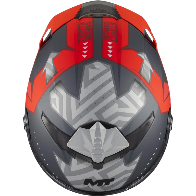 Integralna motociklistička kaciga MT Thunder 4 R SV Canvas C5 crno-sivo-crvena