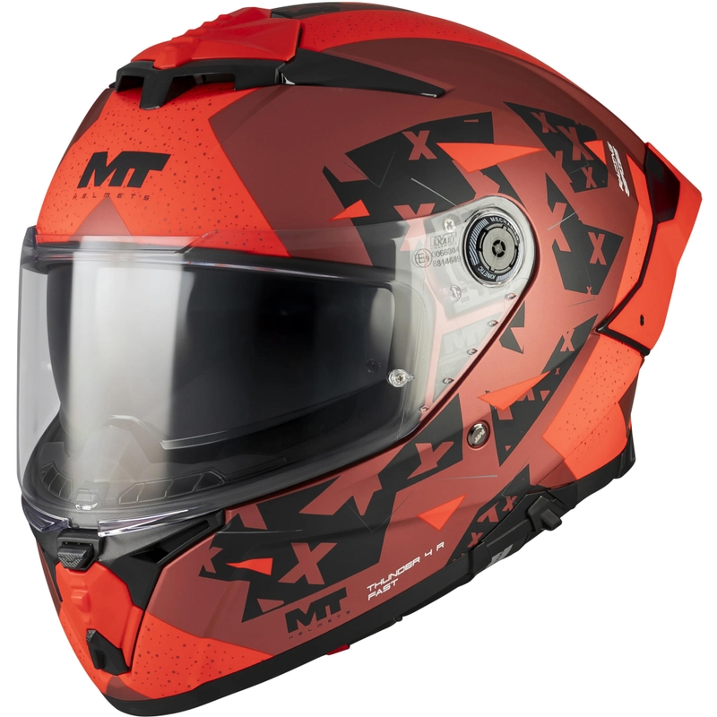 Integralna motociklistička kaciga MT Thunder 4 R SV Fast C5 mat crno-sivo-crvena
