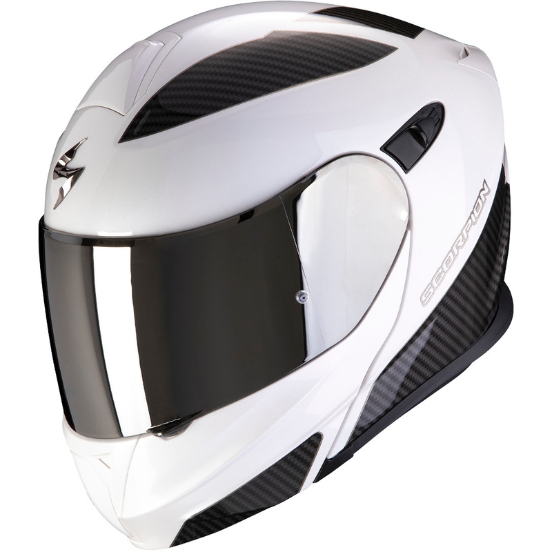 Motoristička kaciga na preklop Scorpion EXO-920 Flux bijelo-srebrna