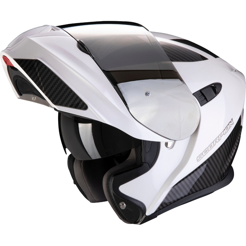 Motoristička kaciga na preklop Scorpion EXO-920 Flux bijelo-srebrna