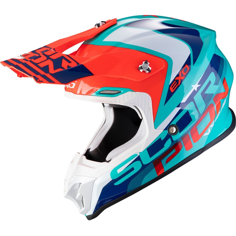 Scorpion VX-16 Air Nation motocross kaciga zeleno-plavo-crvena rasprodaja