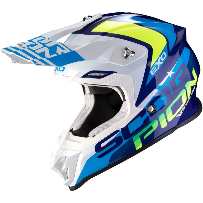 Scorpion VX-16 Air Nation plavo-bijela-fluo žuta kaciga za motocros rasprodaja