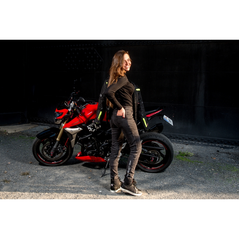 Ženskih traperica za motor Street Racer Spike crne boje rasprodaja