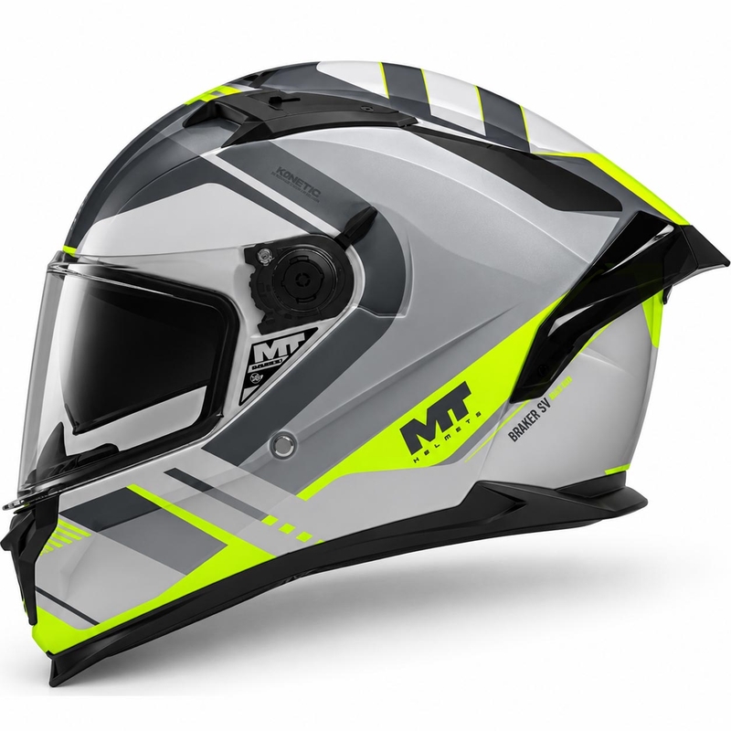 Integralna motociklistička kaciga MT Braker SV Inception C2 sivo-fluo žuta