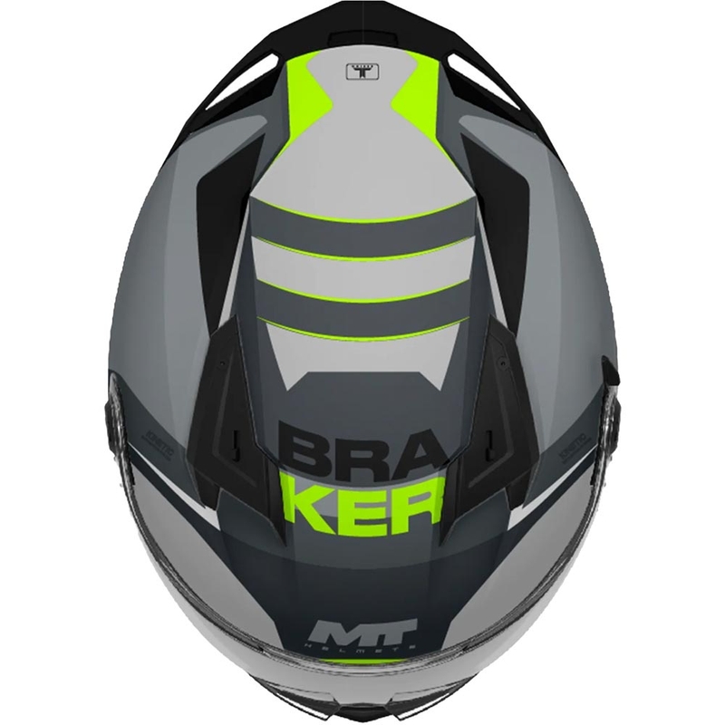 Integralna motociklistička kaciga MT Braker SV Inception C2 sivo-fluo žuta