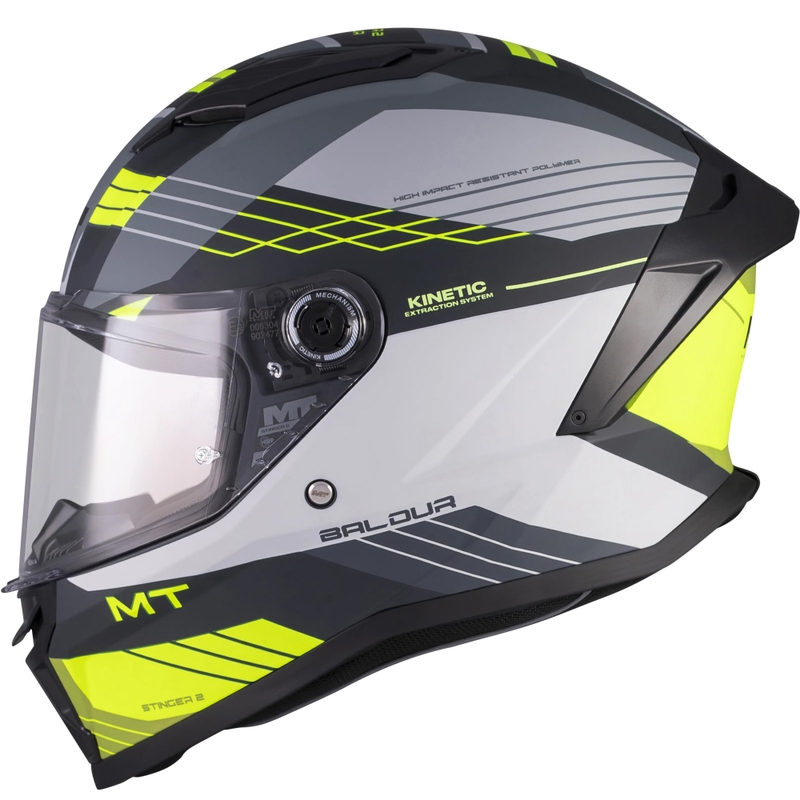 Integralna motociklistička kaciga MT Stinger 2 Baldur C3 crno-sivo-fluo žuta
