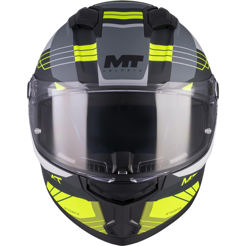Integralna motociklistička kaciga MT Stinger 2 Baldur C3 crno-sivo-fluo žuta
