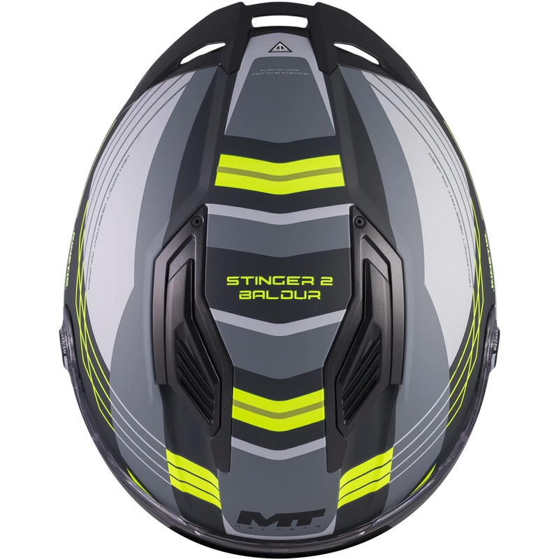 Integralna motociklistička kaciga MT Stinger 2 Baldur C3 crno-sivo-fluo žuta