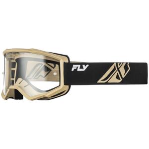 Fly Racing Focus motokros naočale crno-kaki s prozirnim pleksiglasom