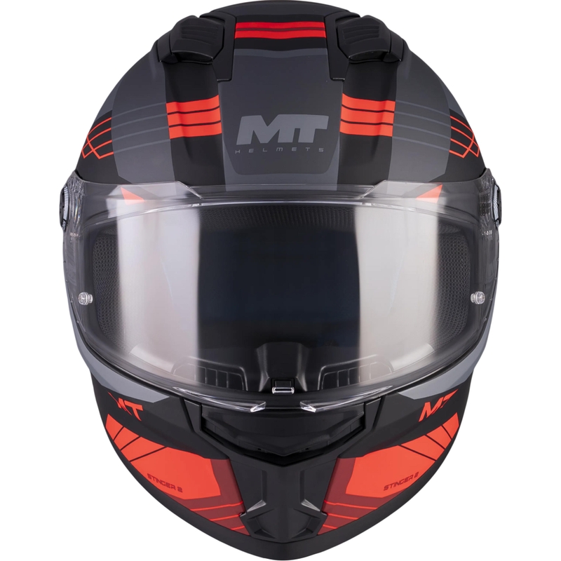 Integralna motociklistička kaciga MT Stinger 2 Baldur C15 mat crno-sivo-crvena