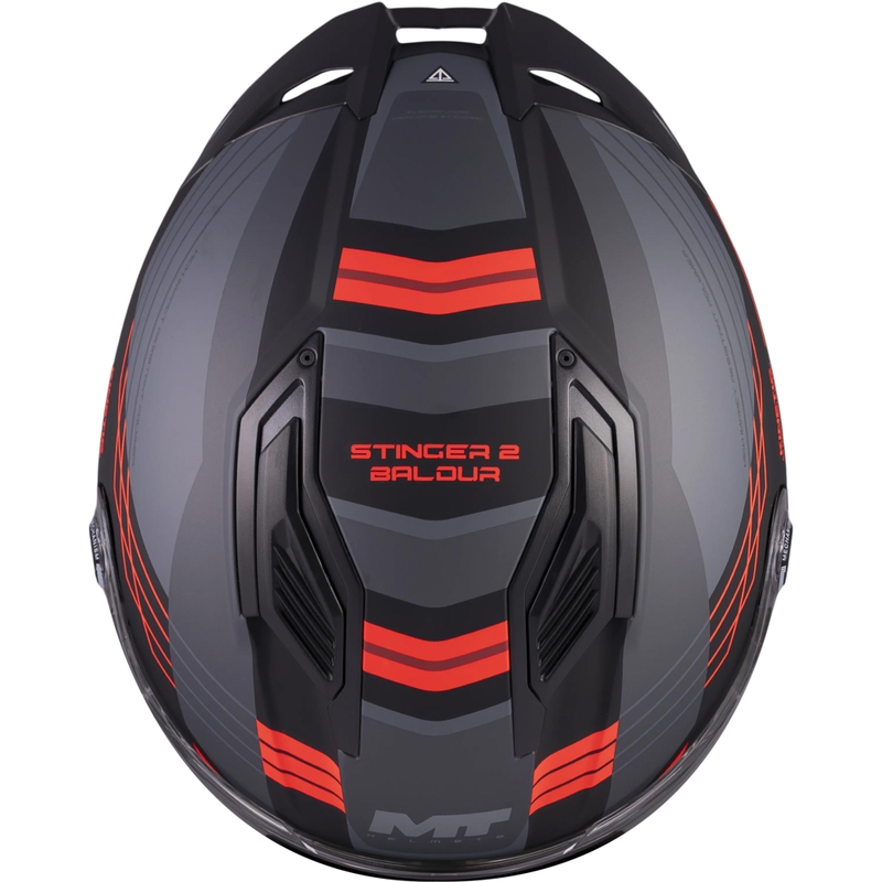 Integralna motociklistička kaciga MT Stinger 2 Baldur C15 mat crno-sivo-crvena