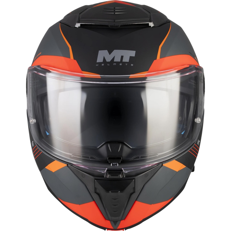 Preklopna motociklistička kaciga MT Atom 2 SV Kaster C14 mat crno-sivo-narančasta