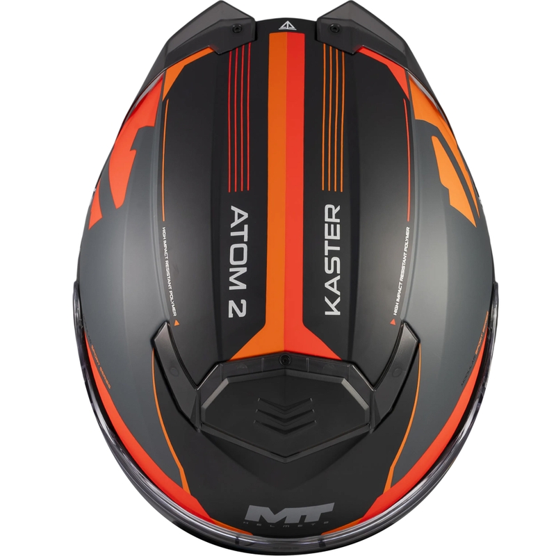 Preklopna motociklistička kaciga MT Atom 2 SV Kaster C14 mat crno-sivo-narančasta