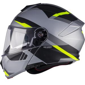Preklopna motociklistička kaciga MT Genesis R SV Cheeky C3 crno-sivo-fluo žuta