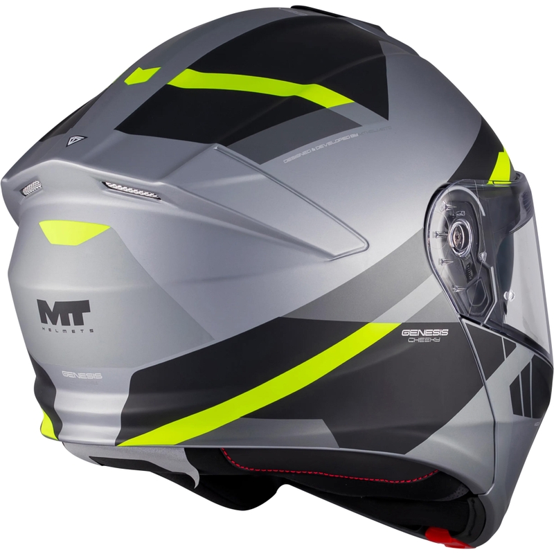 Preklopna motociklistička kaciga MT Genesis R SV Cheeky C3 crno-sivo-fluo žuta