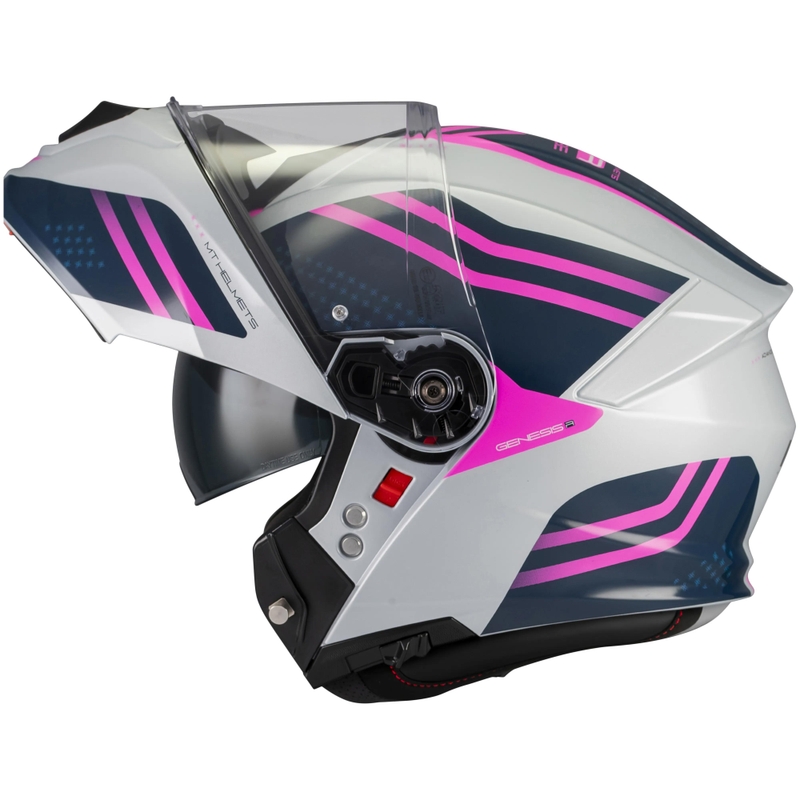 Preklopna motociklistička kaciga MT Genesis R SV Vibe C8 sivo-plavo-roza