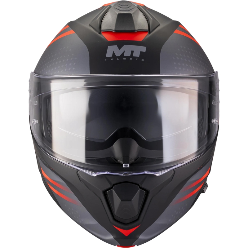 Preklopna motociklistička kaciga MT Genesis R SV Vibe B5 mat crno-sivo-crvena