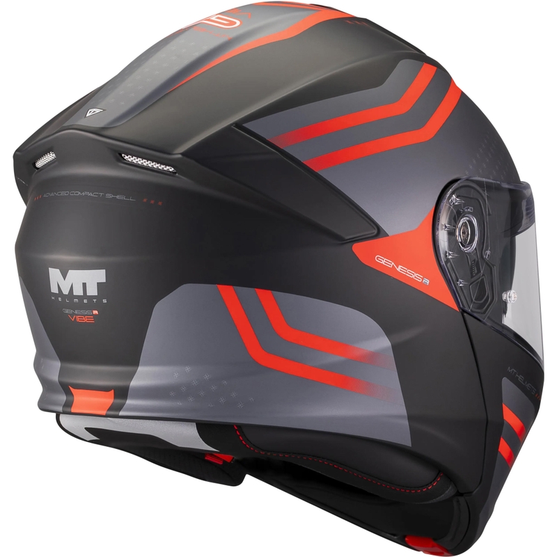 Preklopna motociklistička kaciga MT Genesis R SV Vibe B5 mat crno-sivo-crvena