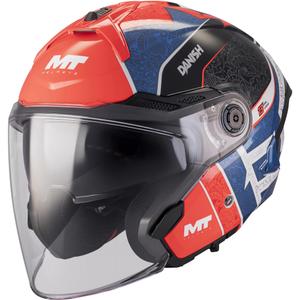 Otvorena motociklistička kaciga MT Cosmo SV Danish 26 Season C5 plavo-crveno-bijelo-crna