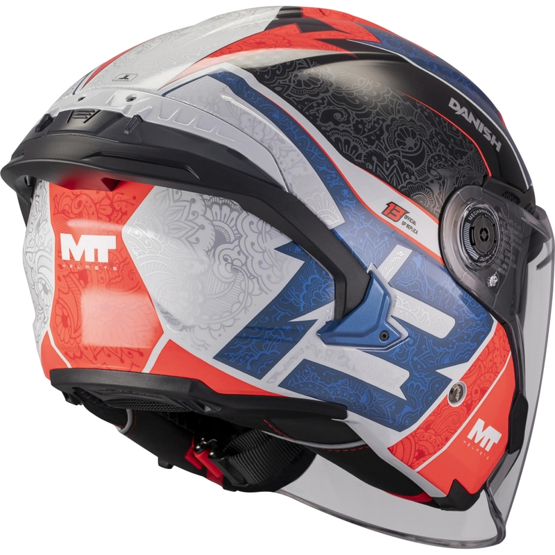Otvorena motociklistička kaciga MT Cosmo SV Danish 26 Season C5 plavo-crveno-bijelo-crna