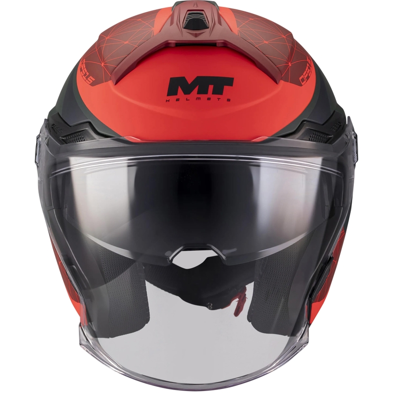 Otvorena motociklistička kaciga MT Cosmo SV Zafiro C16 mat crveno-zelena