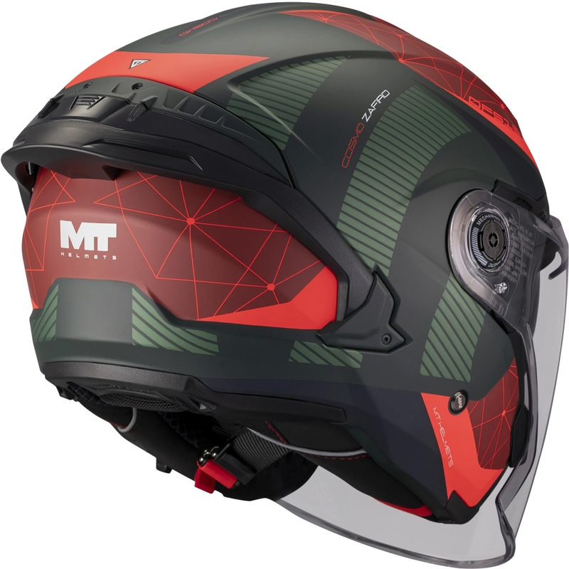 Otvorena motociklistička kaciga MT Cosmo SV Zafiro C16 mat crveno-zelena