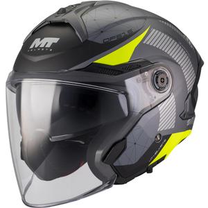 Otvorena motociklistička kaciga MT Cosmo SV Zafiro C3 mat crno-sivo-fluo žuta