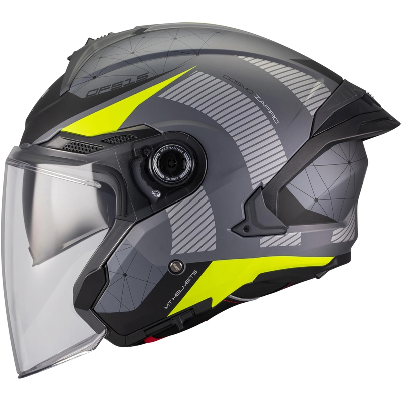 Otvorena motociklistička kaciga MT Cosmo SV Zafiro C3 mat crno-sivo-fluo žuta