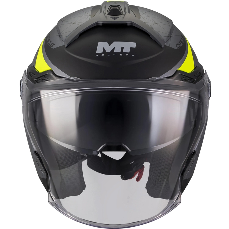 Otvorena motociklistička kaciga MT Cosmo SV Zafiro C3 mat crno-sivo-fluo žuta
