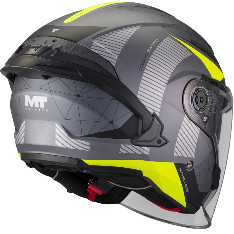 Otvorena motociklistička kaciga MT Cosmo SV Zafiro C3 mat crno-sivo-fluo žuta