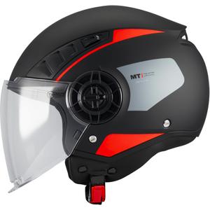 Otvorena motociklistička kaciga MT Aeris Demure B5 mat crno-crvena
