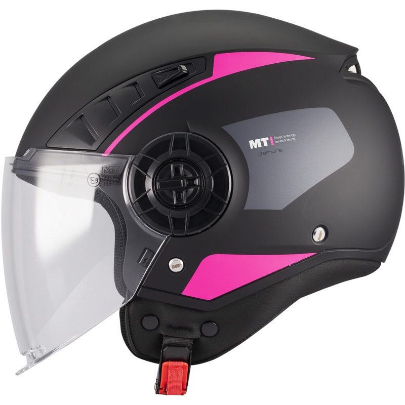 Otvorena motociklistička kaciga MT Aeris Demure B5 crno-roza