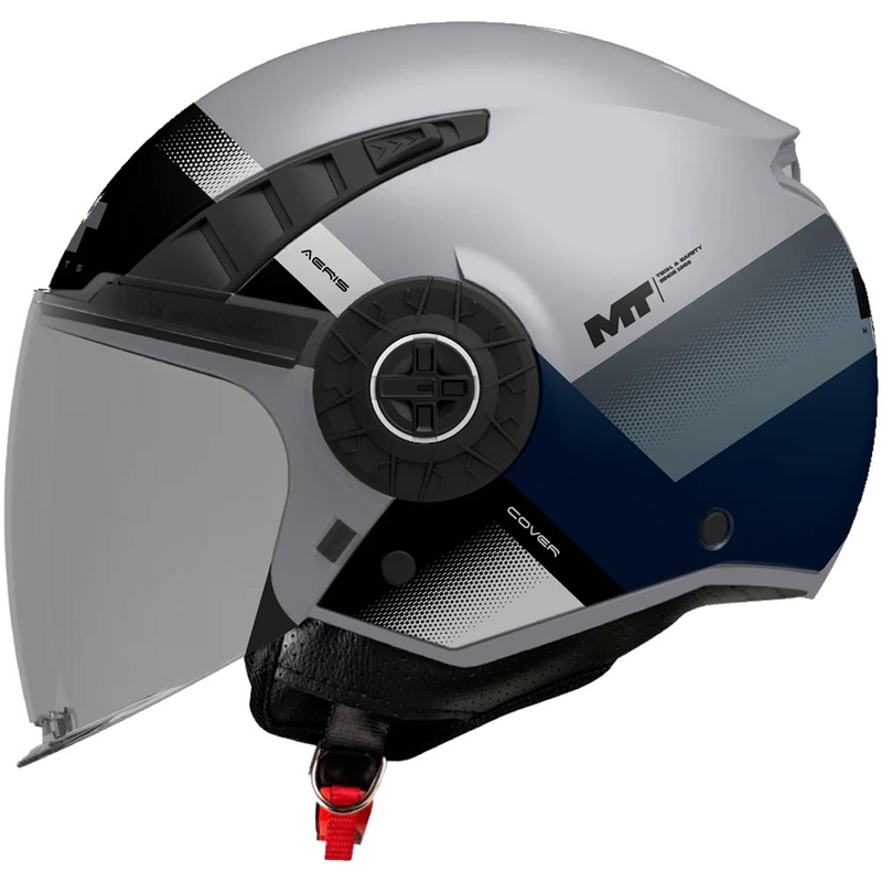 Otvorena motociklistička kaciga MT Aeris Cover C2 mat sivo-crno-plava