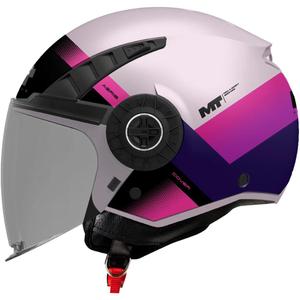 Otvorena motociklistička kaciga MT Aeris Cover C8 mat roza-ljubičasta