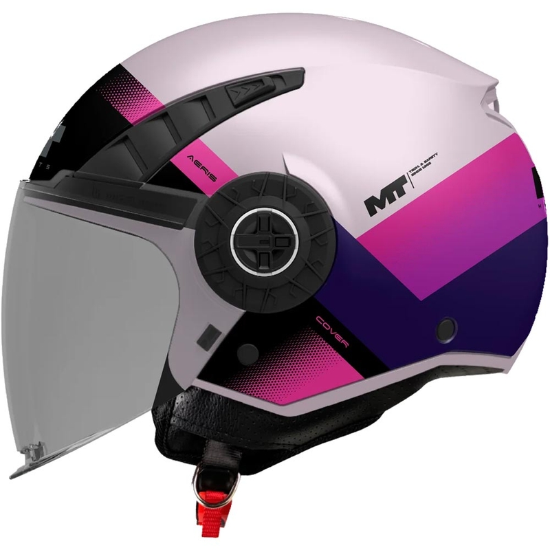 Otvorena motociklistička kaciga MT Aeris Cover C8 mat roza-ljubičasta
