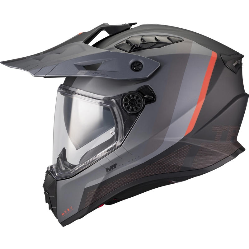 Enduro motociklistička kaciga MT Track SV Nomad B25 mat crno-sivo-crvena