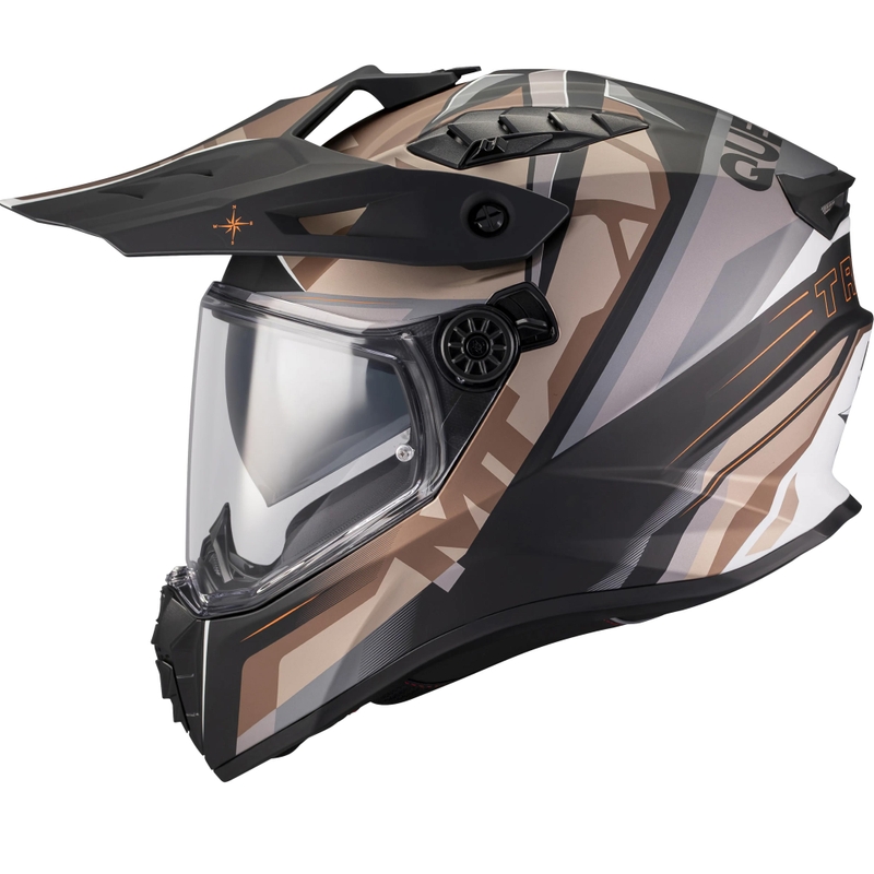 Enduro motociklistička kaciga MT Track SV Questor B9 mat crno-smeđa