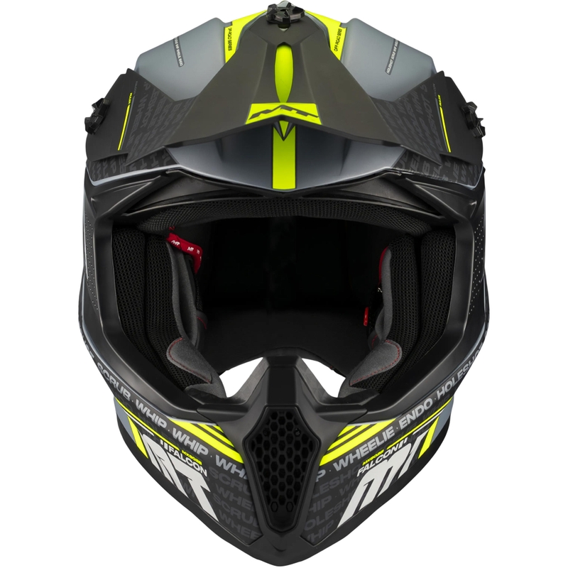 Motokros kaciga MT Falcon S Ruler C2 mat crno-sivo-fluo žuta